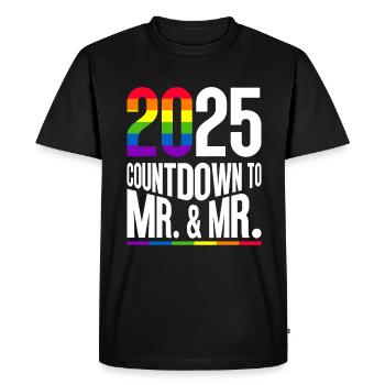 Gay Pride Wedding 2025 Gay Marriage - Men's Premium Organic T-Shirt - black - Front - Nico (187cm)