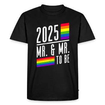 Gay Pride Wedding 2025 Gay Marriage - Men's Premium Organic T-Shirt - black - Front - Nico (187cm)