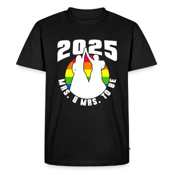 Gay Pride Lesbische Hochzeit 2025 Homo-Ehe - Männer Premium Bio T-Shirt - Schwarz - Vorne - Nico (187cm)
