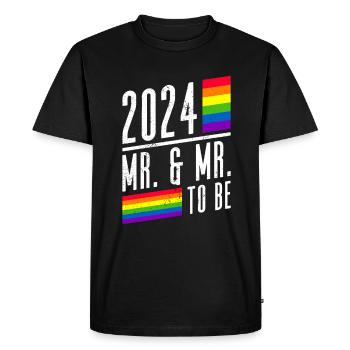 Gay Pride Wedding 2024 Gay Marriage - Men's Premium Organic T-Shirt - black - Front - Nico (187cm)