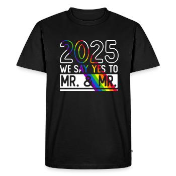 Gay Pride Wedding 2025 Gay Marriage - Men's Premium Organic T-Shirt - black - Front - Nico (187cm)