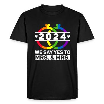 Gay Pride Lesbian Wedding 2024 Gay Marriage - Men's Premium Organic T-Shirt - black - Front - Nico (187cm)