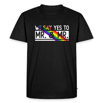Mariage Gay Pride Mariage Gay - T-shirt Premium bio Homme - noir - Devant - Nico (187cm)