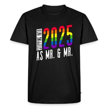 Gay Pride Wedding 2025 Gay Marriage - Men's Premium Organic T-Shirt - black - Front - Nico (187cm)