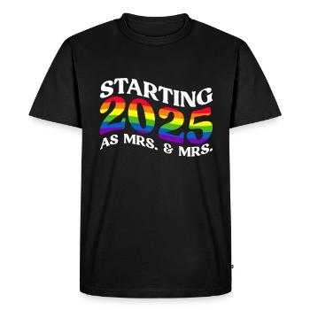 Gay Pride Lesbian Wedding 2025 Gay Marriage - Men's Premium Organic T-Shirt - black - Front - Nico (187cm)