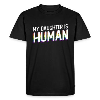 Gay Pride Fiers Parents Fils Gay - T-shirt Premium bio Homme - noir - Devant - Nico (187cm)