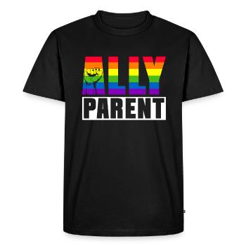 Gay Pride Fiers Parents Fils Gay - T-shirt Premium bio Homme - noir - Devant - Nico (187cm)