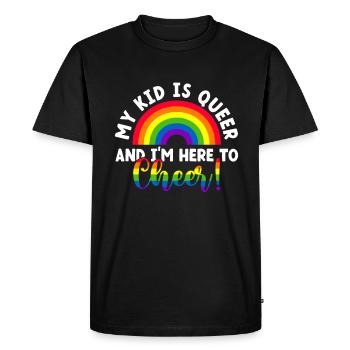 Gay Pride Fiers Parents Fils Gay - T-shirt Premium bio Homme - noir - Devant - Nico (187cm)