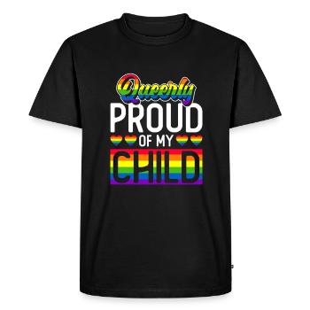 Gay Pride Fiers Parents Fils Gay - T-shirt Premium bio Homme - noir - Devant - Nico (187cm)