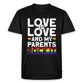 Gay Pride Parents queer Mariage gay - T-shirt Premium bio Homme - noir - Devant - Nico (187cm)
