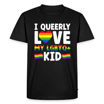 Gay Pride Fiers Parents Fils Gay - T-shirt Premium bio Homme - noir - Devant - Nico (187cm)