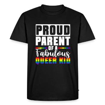 Gay Pride Fiers Parents Fils Gay - T-shirt Premium bio Homme - noir - Devant - Nico (187cm)