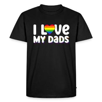 Gay Papa Allié Papa Fête des Pères - T-shirt Premium bio Homme - noir - Devant - Nico (187cm)