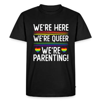 Parents gays Gay Pride Famille Parents queer - T-shirt Premium bio Homme - noir - Devant - Nico (187cm)