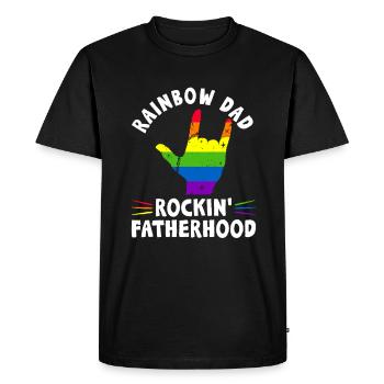 Gay Papa Allié Papa Fête des Pères - T-shirt Premium bio Homme - noir - Devant - Nico (187cm)