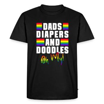 Gay Papa Allié Papa Fête des Pères - T-shirt Premium bio Homme - noir - Devant - Nico (187cm)