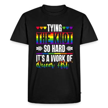 Mariage Gay Pride Mariage Gay - T-shirt Premium bio Homme - noir - Devant - Nico (187cm)