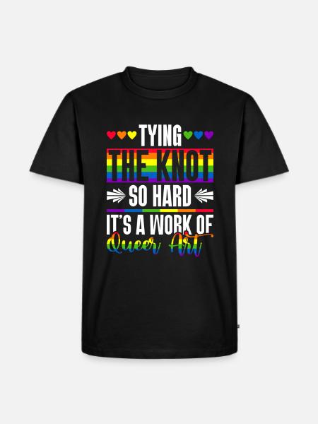 Gay Pride Hochzeit Homo-Ehe - Männer Premium Bio T-Shirt - Schwarz