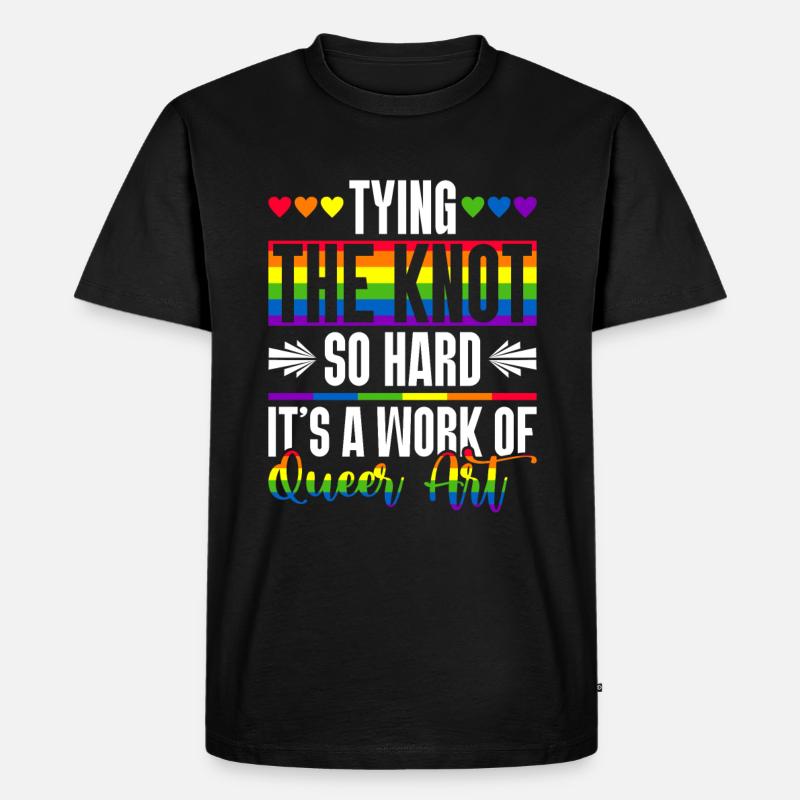 Gay Pride Hochzeit Homo-Ehe - Männer Premium Bio T-Shirt - Schwarz