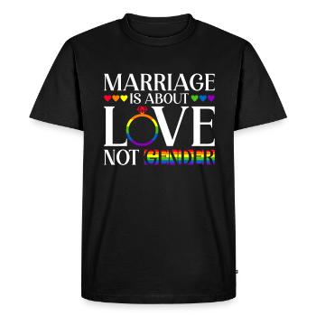 Mariage Gay Pride Mariage Gay - T-shirt Premium bio Homme - noir - Devant - Nico (187cm)