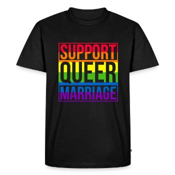 Mariage Gay Pride Mariage Gay - T-shirt Premium bio Homme - noir - Devant - Nico (187cm)
