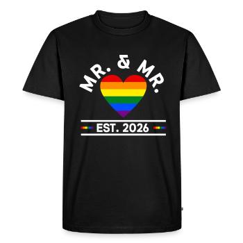 Gay Pride Wedding 2026 Gay Marriage - Men's Premium Organic T-Shirt - black - Front - Nico (187cm)