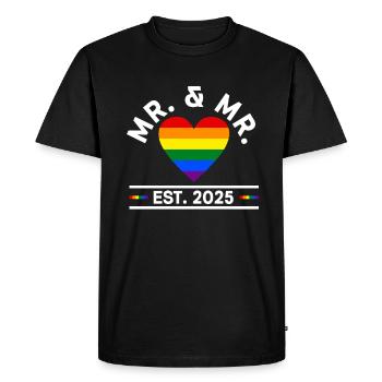 Gay Pride Wedding 2025 Gay Marriage - Men's Premium Organic T-Shirt - black - Front - Nico (187cm)