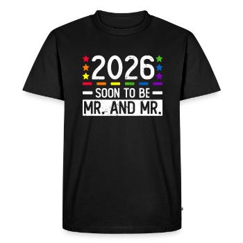 Gay Pride Wedding 2026 Gay Marriage - Men's Premium Organic T-Shirt - black - Front - Nico (187cm)