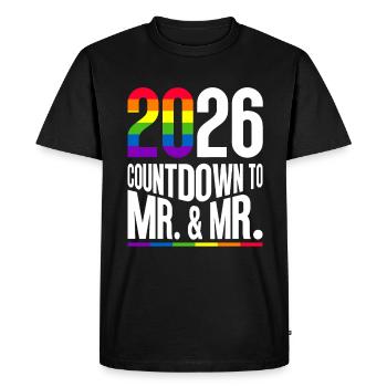 Gay Pride 2026 Wedding Gay Marriage - Men's Premium Organic T-Shirt - black - Front - Nico (187cm)