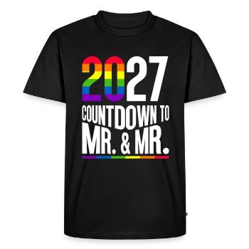 Gay Pride 2027 Wedding Gay Marriage - Men's Premium Organic T-Shirt - black - Front - Nico (187cm)