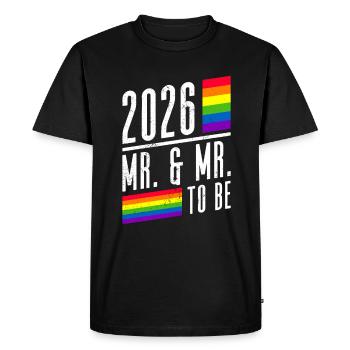 Gay Pride 2026 Wedding Gay Marriage - Men's Premium Organic T-Shirt - black - Front - Nico (187cm)