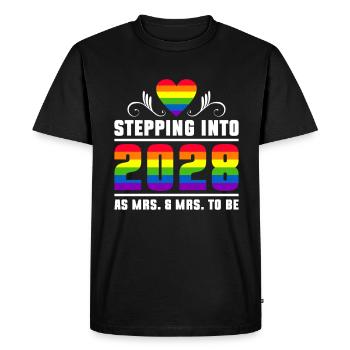 Gay Pride 2028 Wedding Gay Marriage - Men's Premium Organic T-Shirt - black - Front - Nico (187cm)