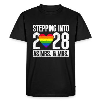 Gay Pride 2028 Wedding Gay Marriage - Men's Premium Organic T-Shirt - black - Front - Nico (187cm)