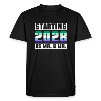 Gay Pride 2028 Wedding Gay Marriage - Men's Premium Organic T-Shirt - black - Front - Nico (187cm)