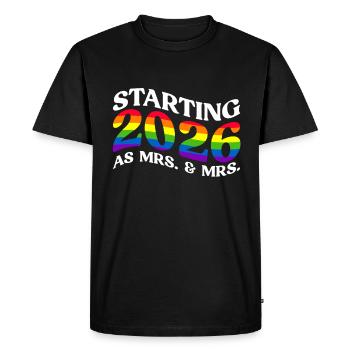 Gay Pride 2026 Wedding Gay Marriage - Men's Premium Organic T-Shirt - black - Front - Nico (187cm)