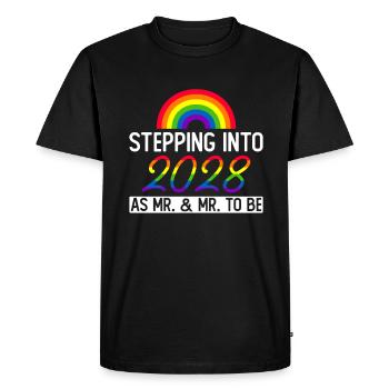Gay Pride 2028 Wedding Gay Marriage - Men's Premium Organic T-Shirt - black - Front - Nico (187cm)