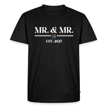 Mr. & Mr. Est. 2025 Gay Pride Wedding Gay Marriage - Men's Premium Organic T-Shirt - black - Front - Nico (187cm)