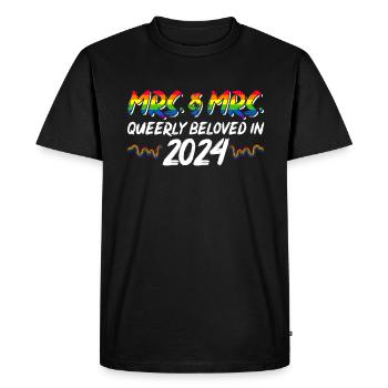 Mme et Mme 2024 Mariage de la Gay Pride Mariage gay - T-shirt Premium bio Homme - noir - Devant - Nico (187cm)