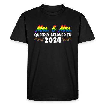 Mme et Mme 2024 Mariage de la Gay Pride Mariage gay - T-shirt Premium bio Homme - noir - Devant - Nico (187cm)