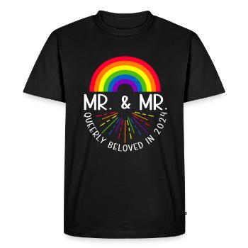 Mr. & Mr. 2024 Gay Pride Mariage Gay Mariage - T-shirt Premium bio Homme - noir - Devant - Nico (187cm)