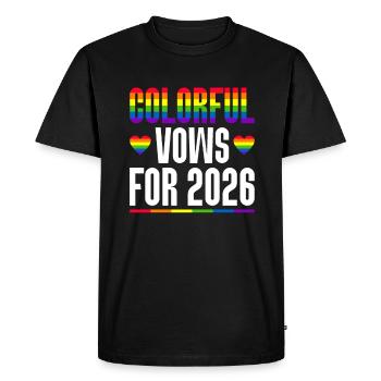 Gay Pride 2026 Wedding Gay Marriage - Men's Premium Organic T-Shirt - black - Front - Nico (187cm)