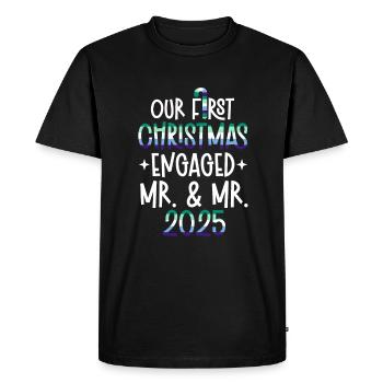 Mr. & Mr. 2025 First Christmas Gay Marriage - Men's Premium Organic T-Shirt - black - Front - Nico (187cm)
