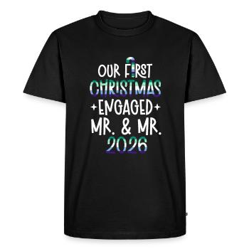 M. et M. 2026 Premier mariage gay de Noël - T-shirt Premium bio Homme - noir - Devant - Nico (187cm)