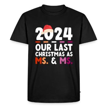 2024 Notre dernier Noël en tant que Madame et Madame - T-shirt Premium bio Homme - noir - Devant - Nico (187cm)