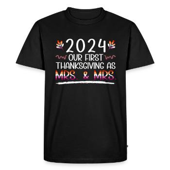 2024 Premier Thanksgiving en tant qu’épouse gay et - T-shirt Premium bio Homme - noir - Devant - Nico (187cm)