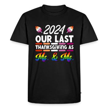 Dernier Thanksgiving en tant que femme et femme 2024 Lesbisc - T-shirt Premium bio Homme - noir - Devant - Nico (187cm)