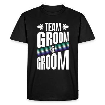 Team Groom & Groom Gay Pride Wedding Homo - Men's Premium Organic T-Shirt - black - Front - Nico (187cm)
