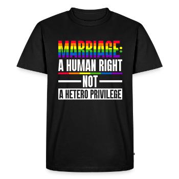 Mariage Gay Pride Mariage Gay - T-shirt Premium bio Homme - noir - Devant - Nico (187cm)