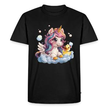 Unicorn Bubble Bath Kawaii Japanese - Men's Premium Organic T-Shirt - black - Front - Nico (187cm)
