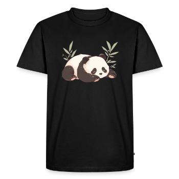 Panda Ours Panda Japonais Endormi - T-shirt Premium bio Homme - noir - Devant - Nico (187cm)